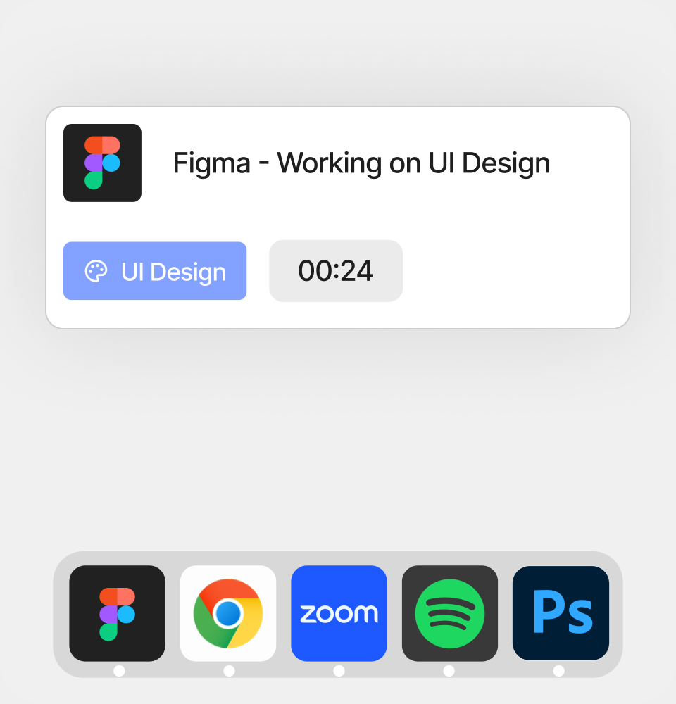 Screenshot of the automatic time tracking feature in action